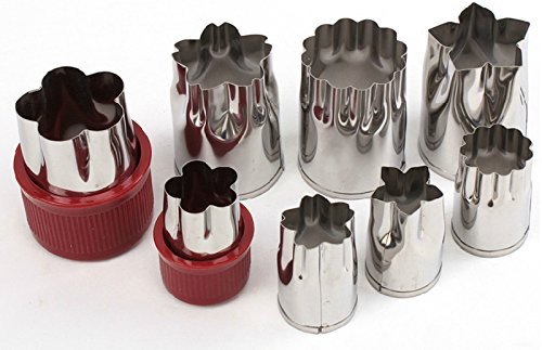INTBUYING 8 Piece Stainless Steel Flower Shape Cake Vegetable Fruit Cookie Cutter Mold Cute Decorator For Kids... N3