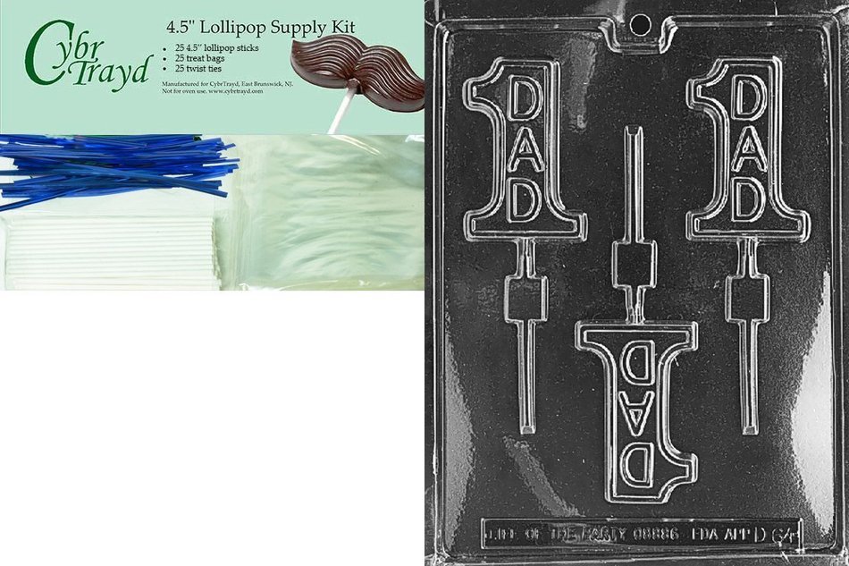 Cybrtrayd D064 Number 1 Dad Lolly Dads and Moms Chocolate Candy Mold N5