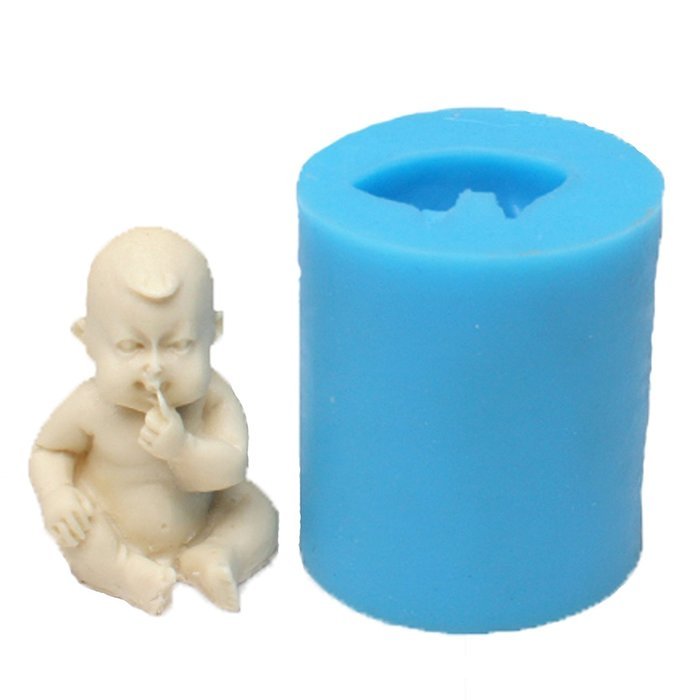 Food Grade Sitting Baby biting finger Silicone Icing Mould for Cake Decoration, non stick Sugar paste, Chocolate...