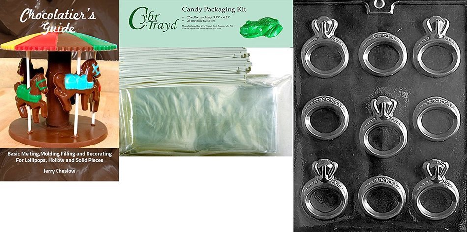Cybrtrayd W051 Engagement/Wedding Ring Wedding Chocolate Candy Mold with Exclusive Cybrtrayd Copyrighted Chocolate... N3