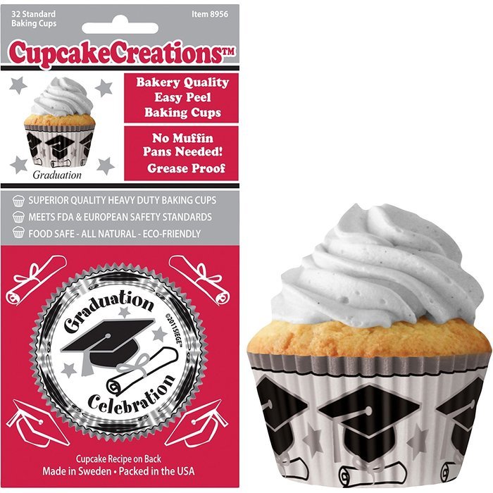 Cupcake Creations Graduation Baking Cup, Set of 32