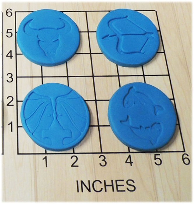 12 Zodiac Astrology Signs Shaped Cookie Cutter and Stamp Set #1168 N2