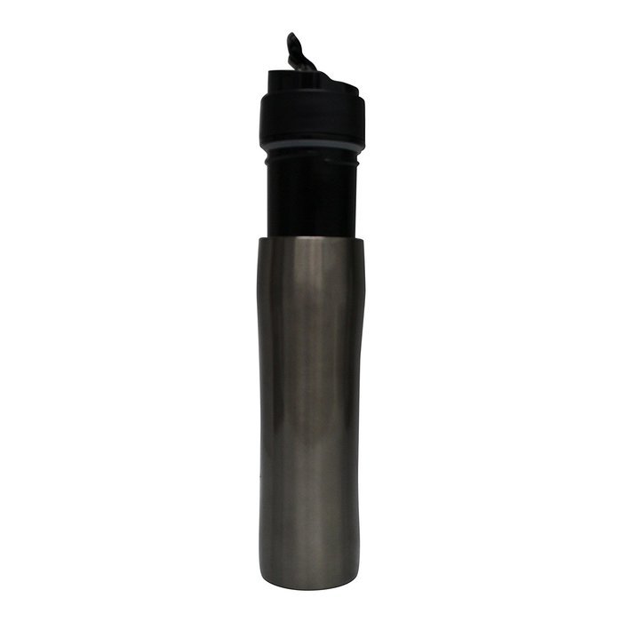 Equaliteria&trade;Portable stainless steel grey French Press 12oz travel mug with filter and double wall insulated thermos... N9