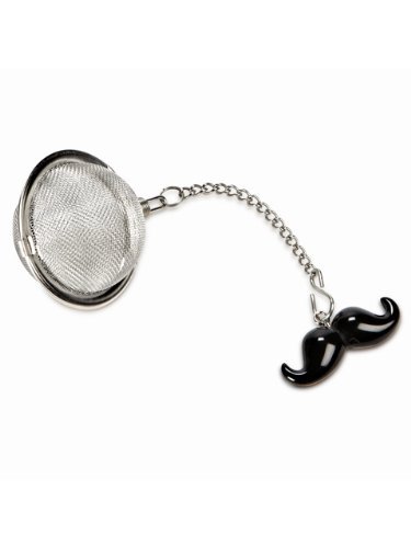 Pop-Art 5" Metal Stainless Steel Black Mustache Loose-Leaf Mesh Infuser Tea Ball