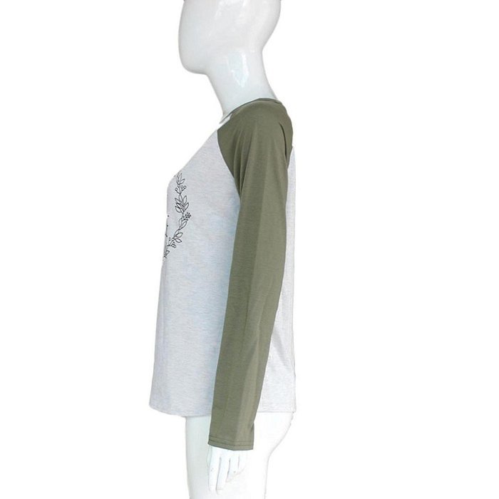 Casual Blouse,Morecome Women Fashion Letter Print Round Collar Cotton Long Sleeve Casual Tops N3