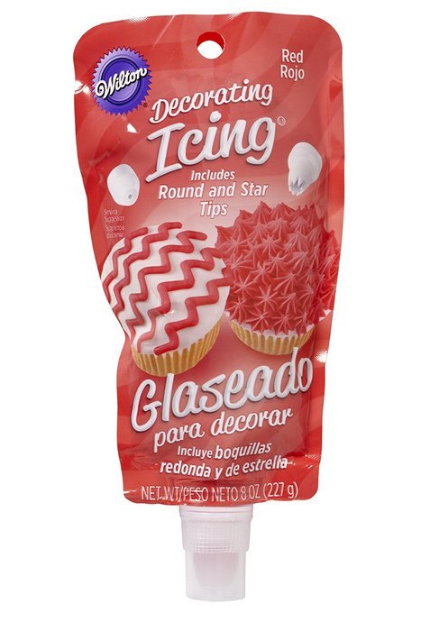 Wilton 704-0188 Icing Pouch with Tips, 8-Ounce, Red N3