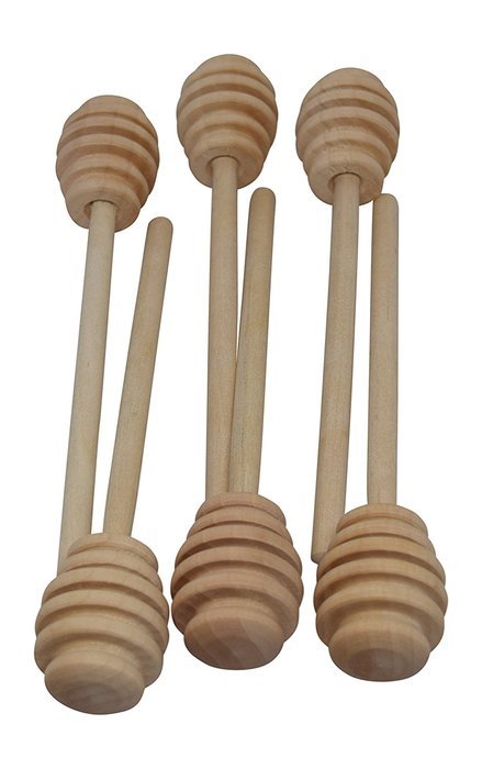 6 Inch Wood Honey Dipper Stick Server for Honey Jar To Drizzle Honey New -Pack of 6