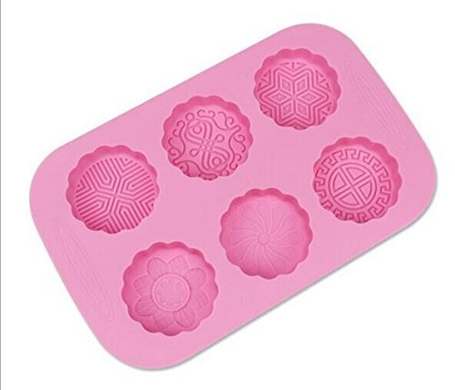 Drhob 1pc Multi color random 6 Cylindrical grid Silicone Mold moon cake forIce jelly Soap, Bread, Loaf, Muffin... N2