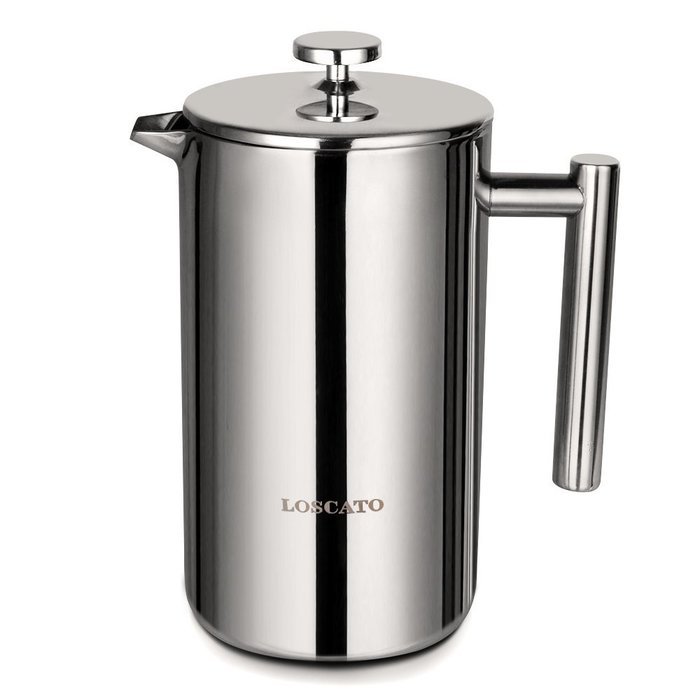 LOSCATO 50-Ounce Double Wall Stainless Steel French Press Coffee Maker (1.5L) N5