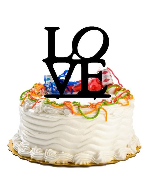 Ecape Acrylic Wedding Cake Toppers Custom Love You More Cake Toppers Cake Decoration Black Pack of 1 N28