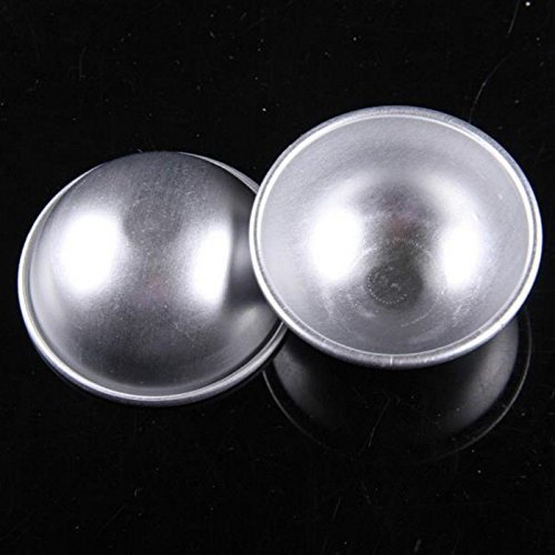 Hot DIY 2pcs 3D Ellipsoid Ball Stainless Steel Sphere Bath Bomb Cake Pan Baking Pastry Mould 2zise (5.5CM) N4
