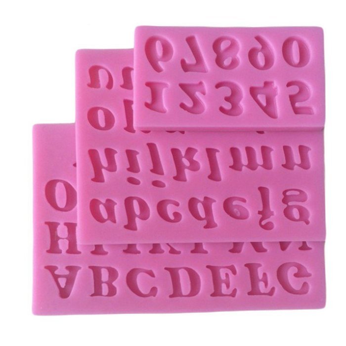 9Snail Small Size Letters & Numbers Fondant Cake Molds Soap Chocolate Mould For The Kitchen Baking 1set(3pcs) N3