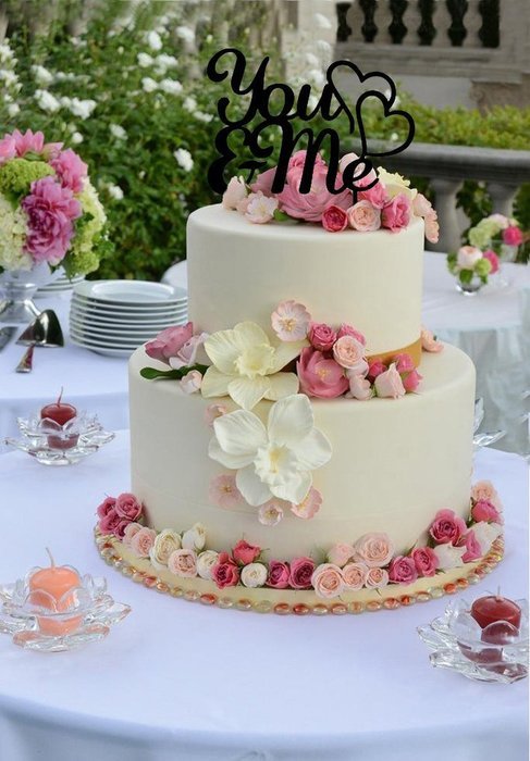 Ecape Acrylic Wedding Cake Toppers Custom Love You More Cake Toppers Cake Decoration Black Pack of 1 N35