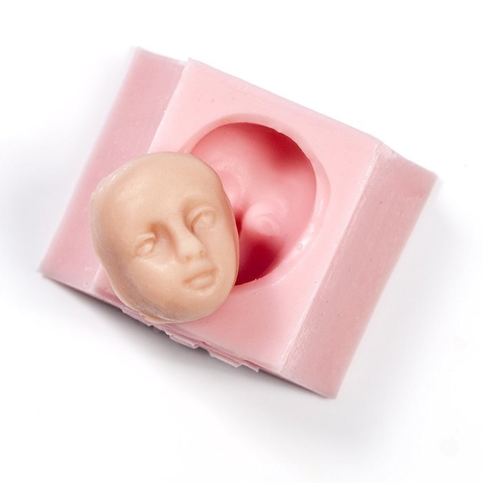 Doll Face Flexible Silicone Mold, Fondant, Candy, Chocolate, Food Safe, Polymer Clay, Resin Mold, Fairy Mold. N2