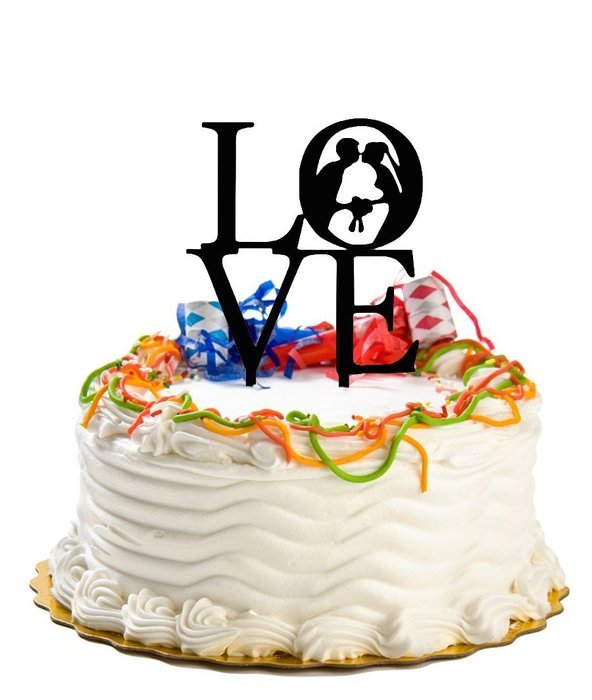 Ecape Acrylic Wedding Cake Toppers Custom Love You More Cake Toppers Cake Decoration Black Pack of 1 N37