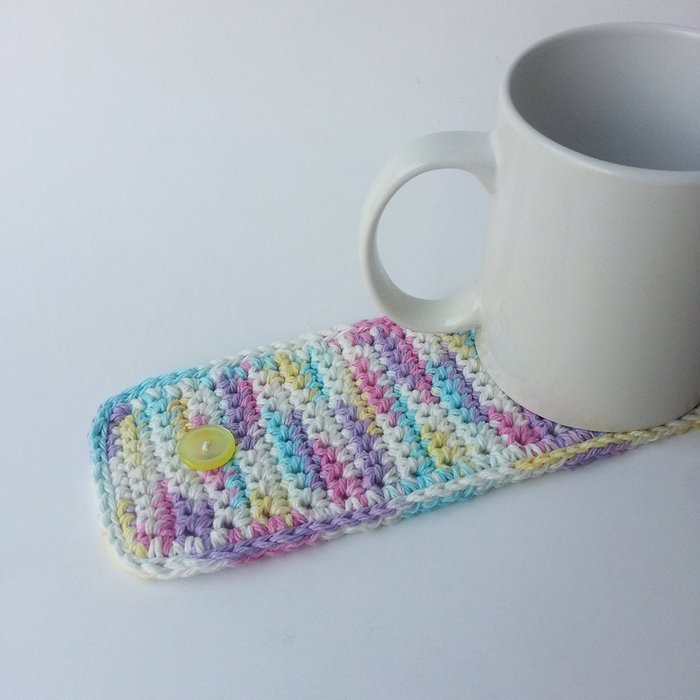 Mug Cozy Pink White Yellow Blue N4