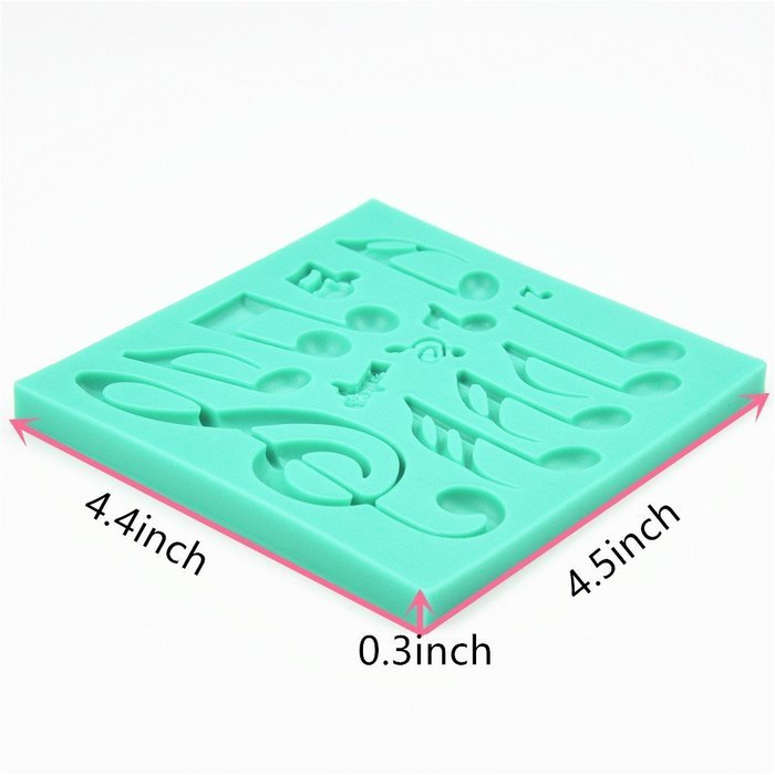 TANGCHU Clay Mold Decorating Candy Mold Silicone Cake Molds Musical Note Green N2