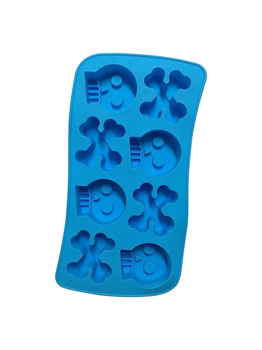 Halloween Skull and Bones Silicone Candy Jello Baking Mold (Red) N17