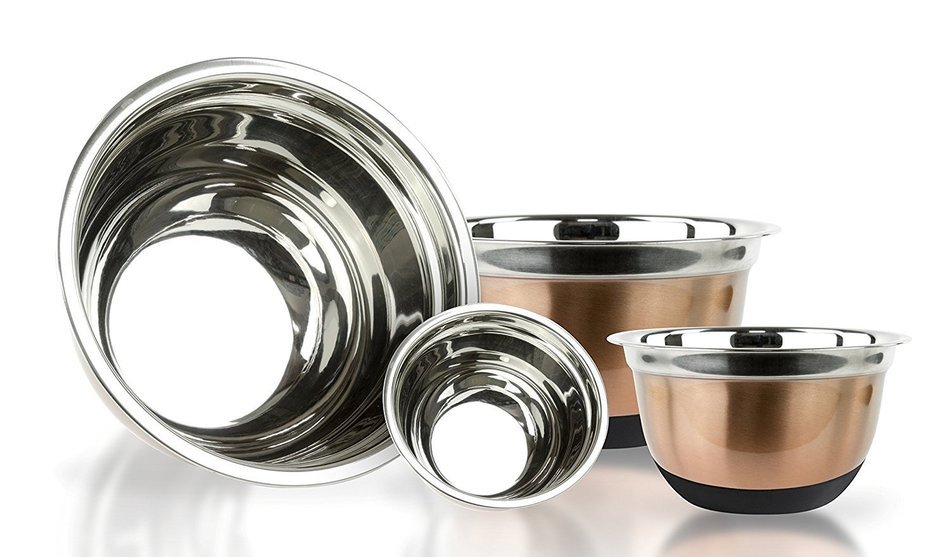 US Shopee LLP 4 Pcs Stainless Steel Mixing Bowls Set - Set of 4 German Mixing Bowls Cookware Set (Hammered) (Stainless... N9