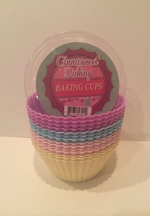 Cinnasweet Baking-Silicone Cupcake Molds, 4 Colors, Set of 13 N2