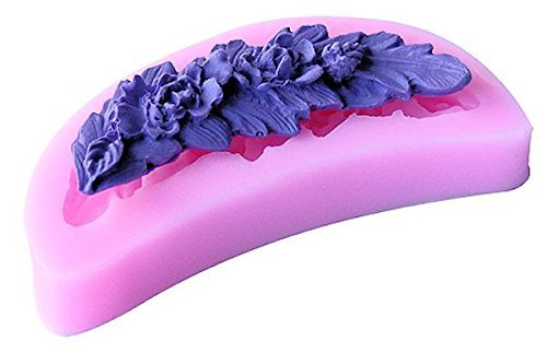 Flower Spray Curved Silicone Mold for Fondant, Gum Paste, Chocolate, Crafts