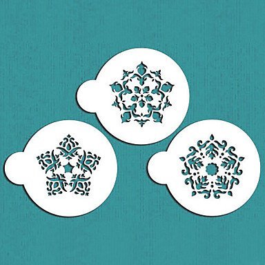 Sher Five Point Rosettes Cake and Cookie Stencil,Cake Supplies Stencil,Stencil Tool Kit Cake Decorating,Set