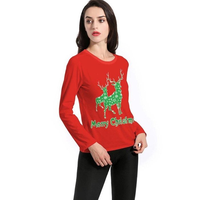 Sweatshirt,Morecome Women Long Sleeve Pullover Sweatshirt Santa Claus Christmas Tops N27