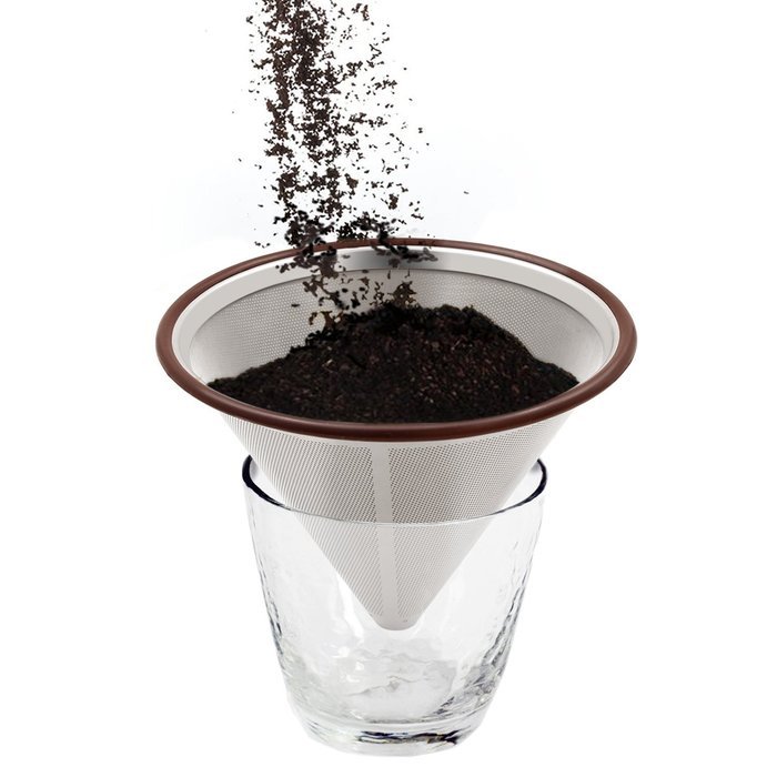 Nicelucky Coffee Dripper Stainless Steel with Double Layer Fine Mesh Reusable Pour Over Permanent Clever Coffee... N4