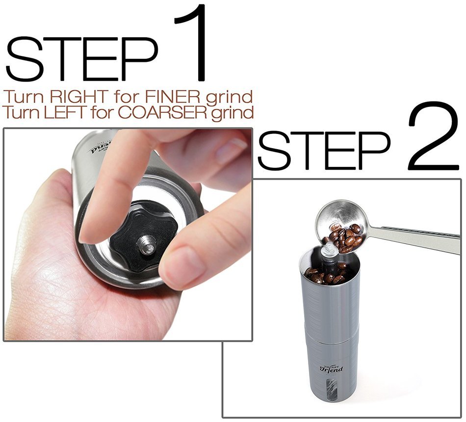 Thirst Friend MINI Manual Coffee Grinder With Free Cleaning Brush & Waterproof Travel Pouch. Top Rated Portable... N13