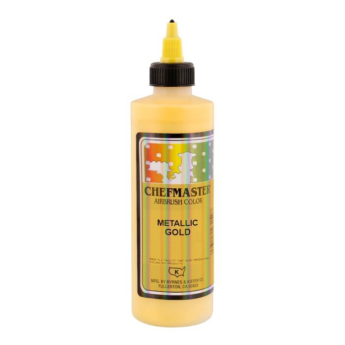 Chefmaster by US Cake Supply 9-Ounce Airbrush Cake Food Color Metallic Gold