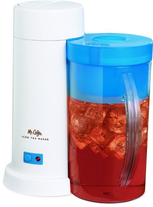 Mr. Coffee 2-Quart Iced Tea Maker for Loose or Bagged Tea, Blue N2
