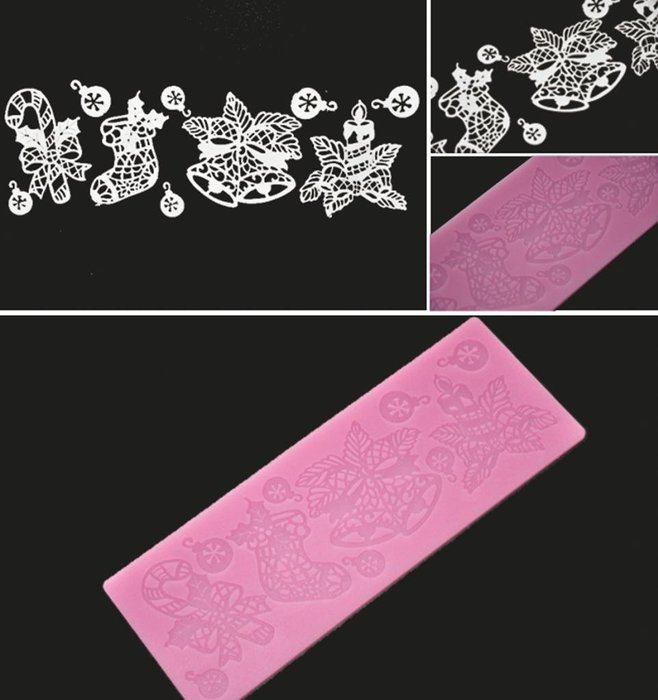 FOUR-C Cake Tools Lace Decoration Mat Cake Lace for Sugarcraft Color Pink N3