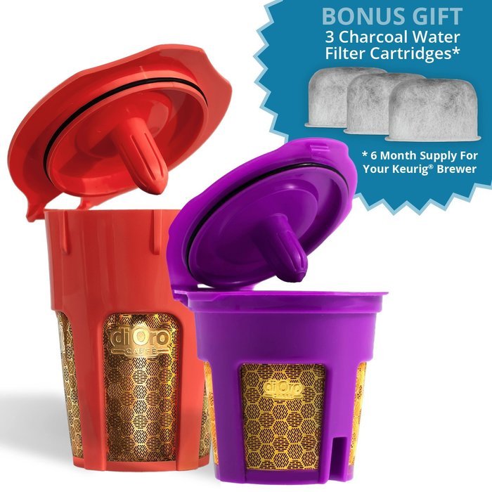 MaxBrew 24K GOLD Keurig Accessories (1) Single K-Cup Reusable (1) K-Carafe Reusable (3) Premium Water Filters...
