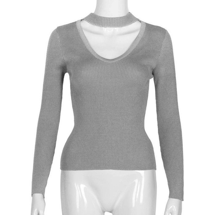 Knitted Sweater,Morecome Women Knit Casual Long Sleeve Pullover ops (L, White) N18