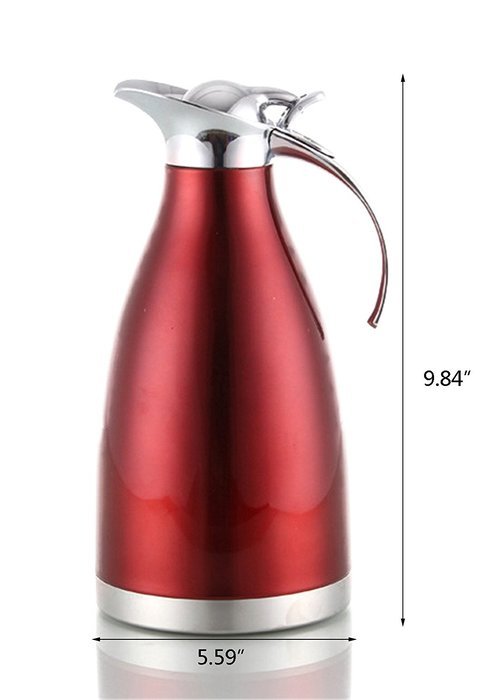Bestwoohome Stainless Steel Vacuum Insulated Thermal Carafe Water Pitcher with Press Button (0.39Gallon, Golden) N12