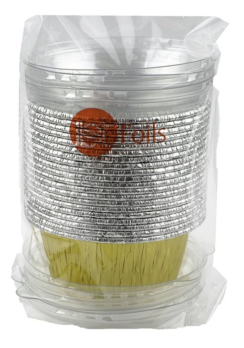 Aliminum Foil 3 1/2 (Gold) Ramekin Utility Cup 4 oz. for Cupcake & Muffin With Lid 20 Sets N2