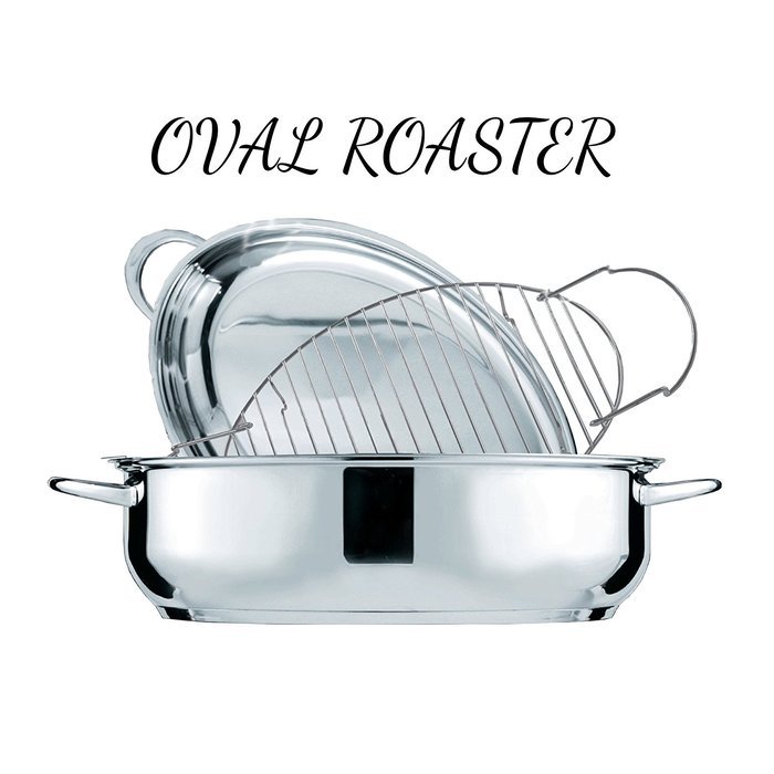 Oval Roaster Stainless Steel T-304 Premium For Stove-Top