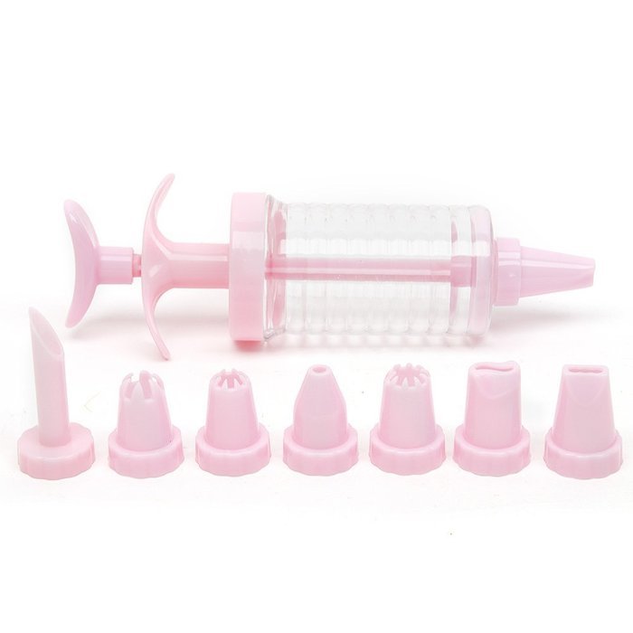9-Piece Cake Decorating Kit with 8 Icing Syringe Piping Tips Nozzles Set for Kids and Beginners Baking Supplies... N5