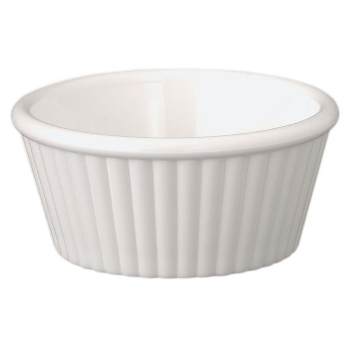 Gessner 0361A WHITE SAN Plastic 2 Oz. Fluted Ramekin - Dozen