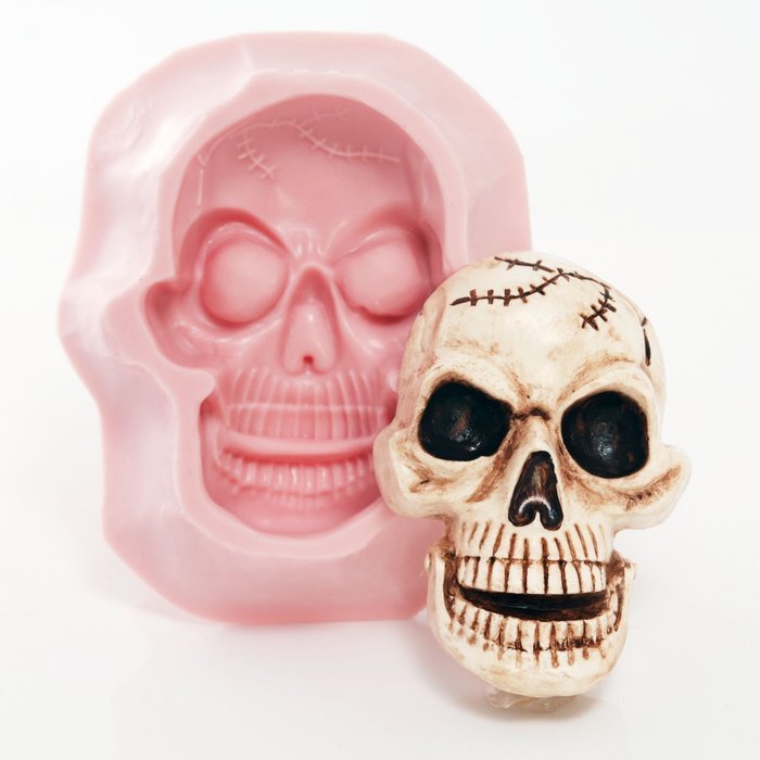 Large Skull Silicone Mold Food Safe Fondant, Chocolate, Candy, Resin, Polymer Clay, Soap, Wax Candle Mold N5