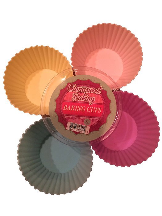 Cinnasweet Baking-Silicone Cupcake Molds, 4 Colors, Set of 13 N3