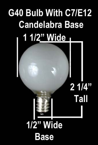 Novelty Lights, Inc. G40-E12-5W-S-FR Globe Outdoor Patio Party Christmas Replacement Bulbs, Frosted White, 25... N5