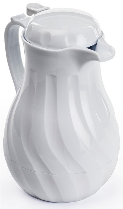 Set of 2 - White Swirl 2-Liter Thermal Coffee Carafe Includes 3 Colored Tags for Labeling Drinks, Polyurethane... N4