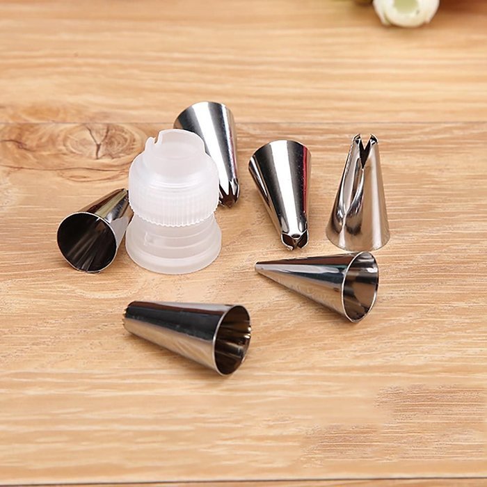 MMRM 6-Piece Pastry Tube and Tips Set DIY Pastry Tubes Cookies Making Nozzle N8