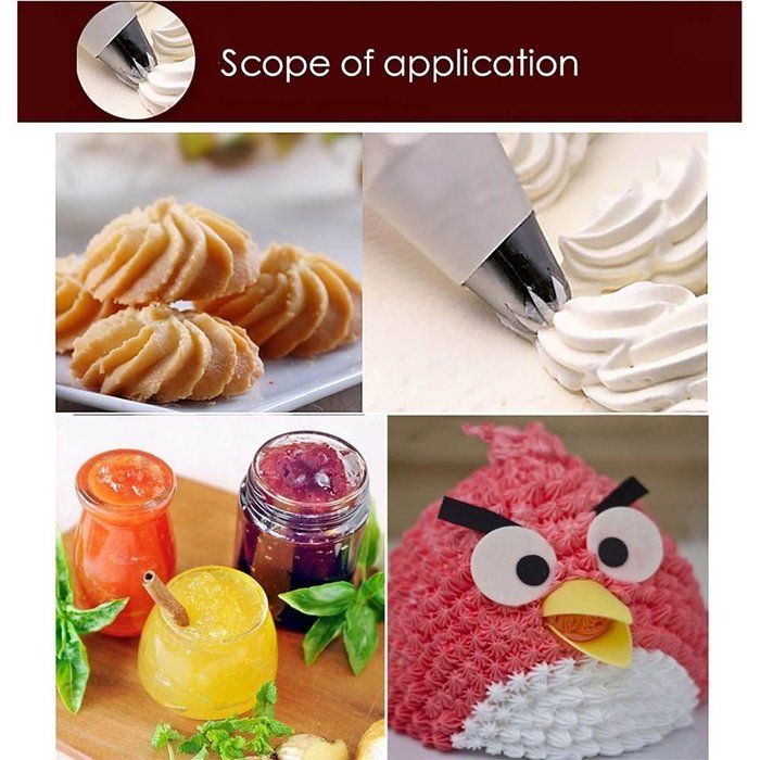 MMRM 6-Piece Pastry Tube and Tips Set DIY Pastry Tubes Cookies Making Nozzle N9