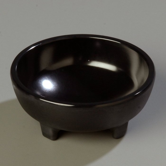 Carlisle 087303 Melamine Molcajete Ramekin, 3- oz. Capacity, 1.50 x 3.75", Black (Case of 48) N4