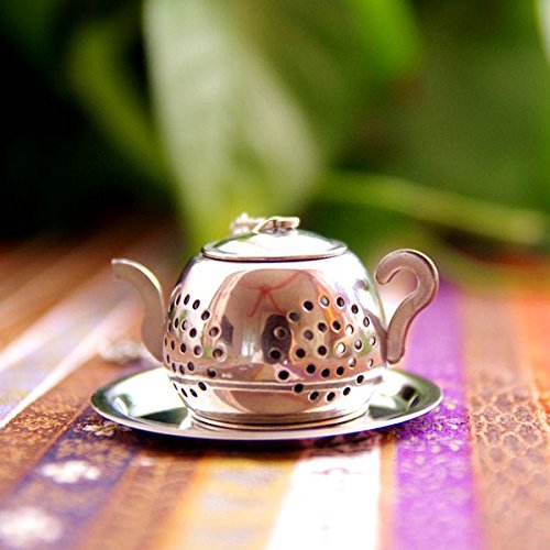 "Stainless Steel Teapot Shape Tea Leaf Infuser Spice Loose Strainer Herbal Filter" shopping N6