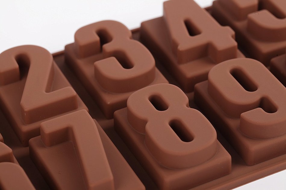 Home Value Number Shaped Silicone Mold for Birthday Candle, Candy,ice ,Chocolate Mold, (HVCHOCMOLDC1298) N4