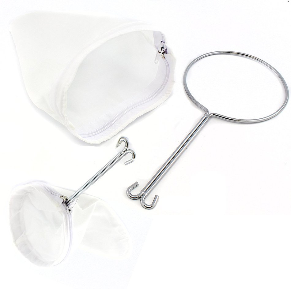 Thai Iced Tea Filter, Traditional Stainless Steel Thai Tea Strainer with Zipper Removable Strainer Sock N4