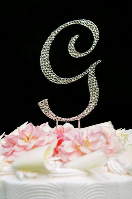 Swarovski Crystal Monogram Wedding Cake Topper Large Letter G N5